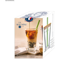 Abeille Szklanka ze Szklaną Słomką i Pokrywką 420 ml