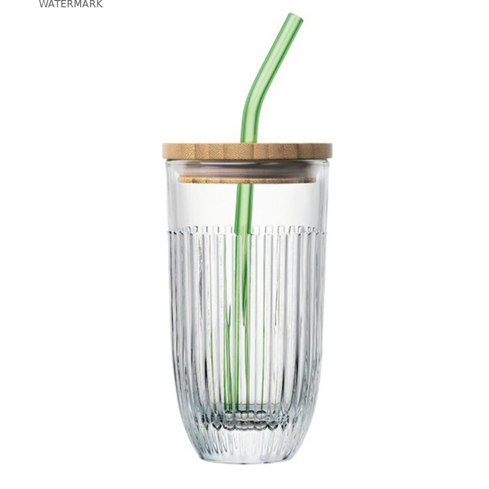Ouessant Szklanka ze Szklaną Słomką i Pokrywką 400 ml