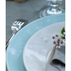 Abeille Talerz Obiadowy Ceramiczny Błękitny